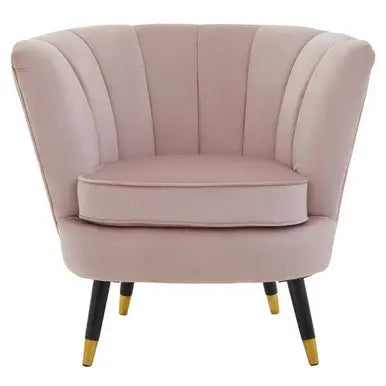 Loretta Dusky Pink Velvet Shell Accent Chair