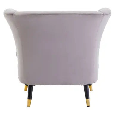 Loretta Mink Velvet Curved Accent Chair