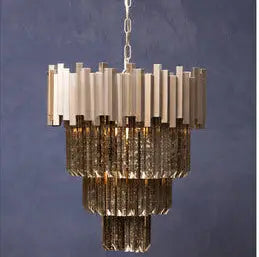 Lustra Large Nickel Painted Chandelier.