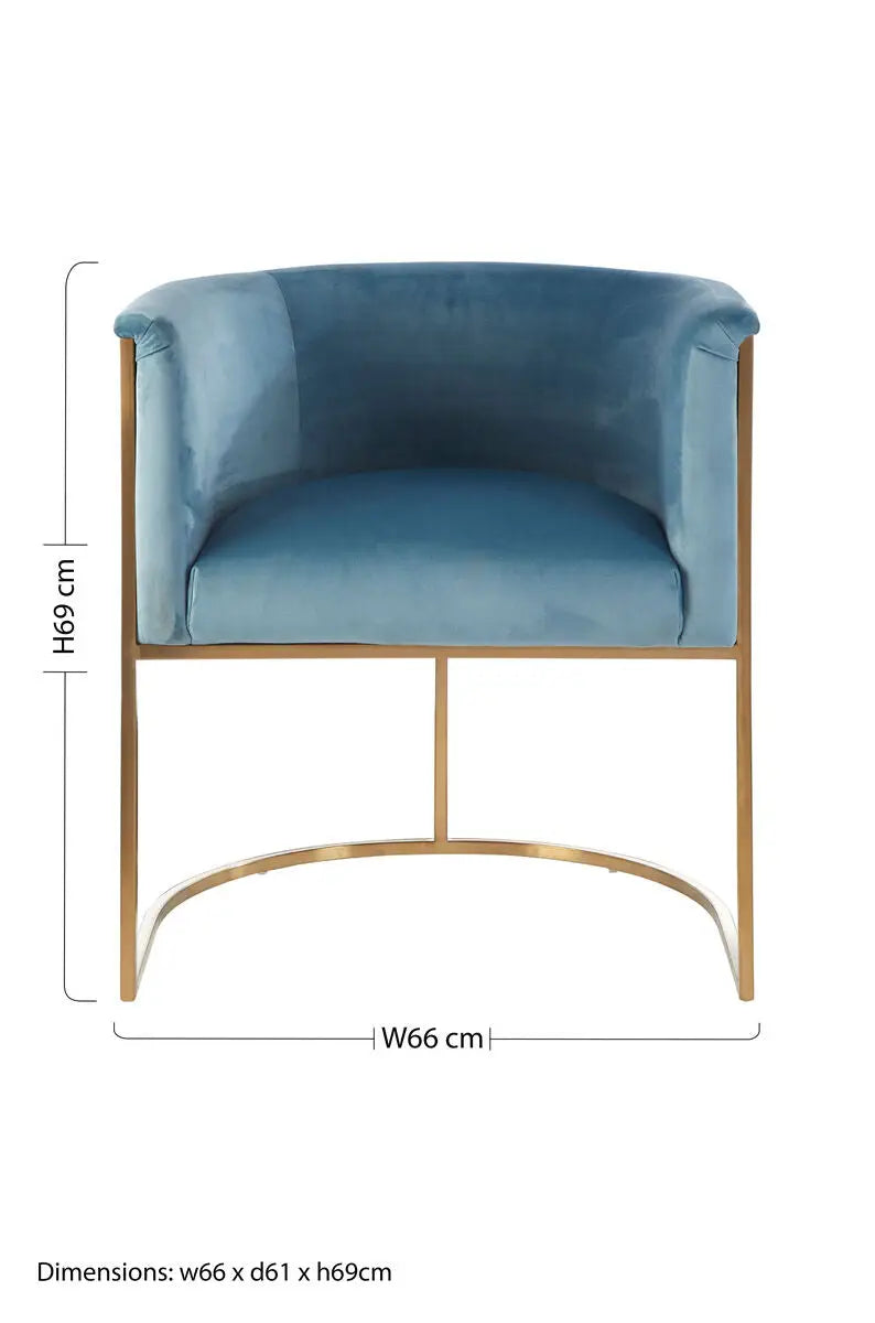 Mias Blue Velvet Chair