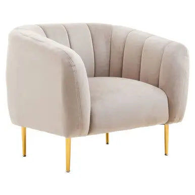 Mink Velvet Channel Detail Armchair | Yasmeen