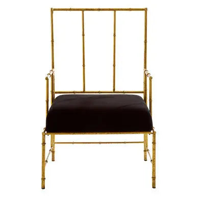 Monroe Gold and Black Velvet Accent Chair