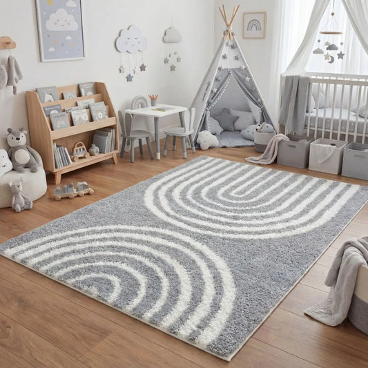 Moodi Shaggy Grey Echo Rug