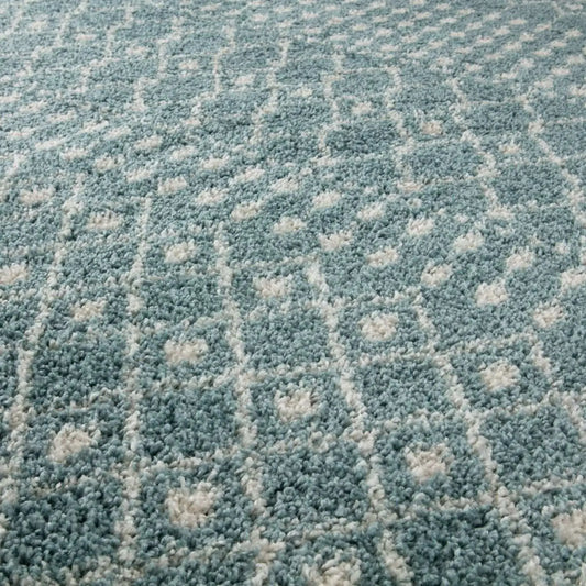 Moroccan Duck Egg Blue Shaggy Rug | 1050
