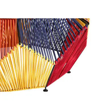 Multicoloured Woven Hexagon Base Coffee Table with Mango Wood Top, Fusion