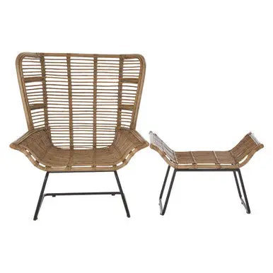 Natural Rattan Lounge Chair and Footstool | Manado
