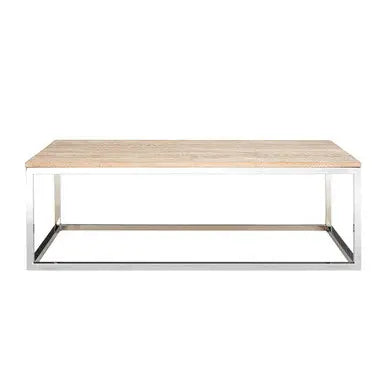 Natural Rectangular Coffee Table with Oak Wood Top, Hampstead
