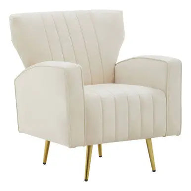 Natural Velvet Armchair | Hayley