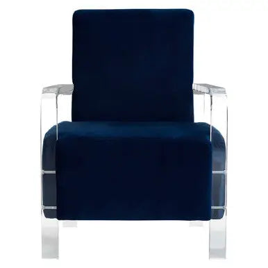 Navy Blue Velvet Armchair | Clarence