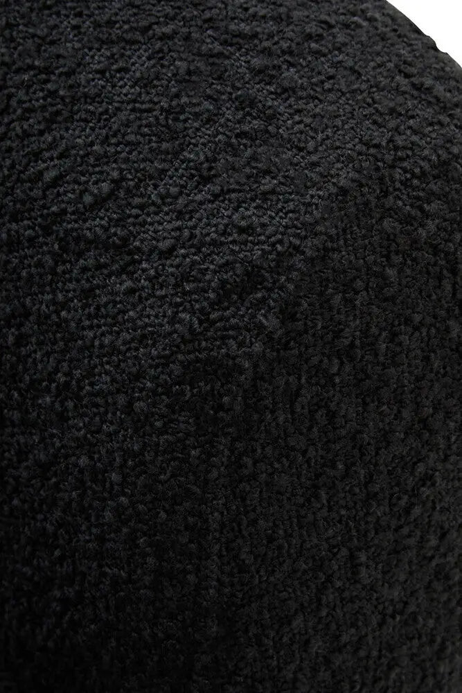 Oliveto Black Boucle Curved Swivel Armchair