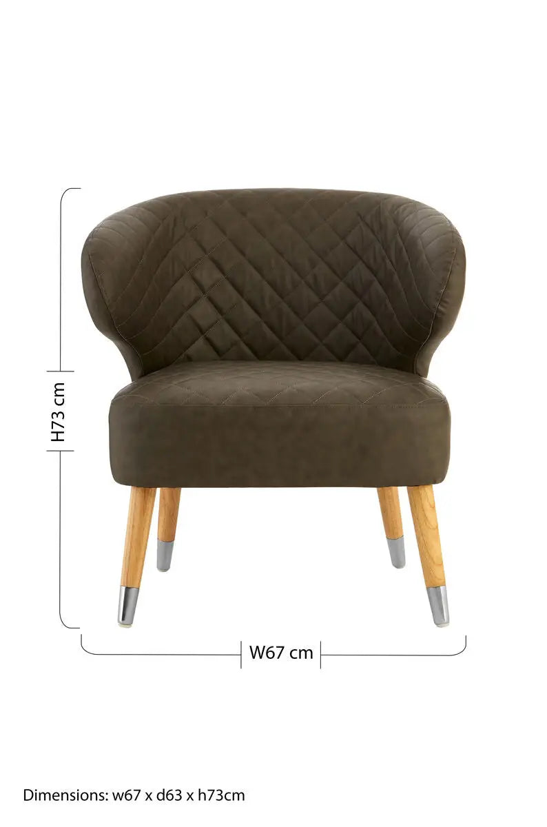 Richy Brown Leather Effect Accent Chair with Wingback Design