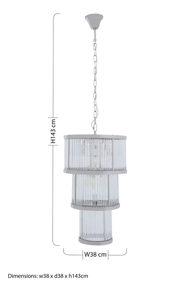 Salasco 3 Tier Nickel Finish Chandelier
