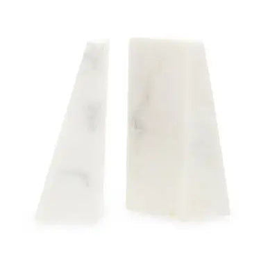Set of 2 White Marble Bookends | Marris