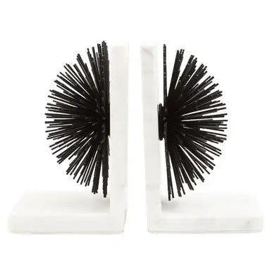 Set of Two Black Finish Starburst Bookends | Mirano