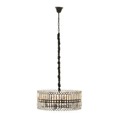Six Bulb Black Crystal Chandelier | Babylon