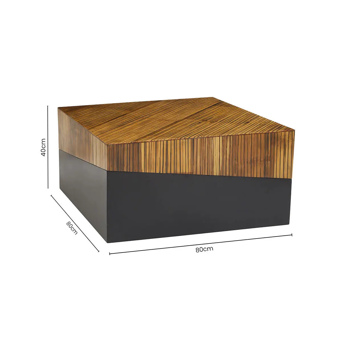 Square Coffee Table with Black Finish, Gabor