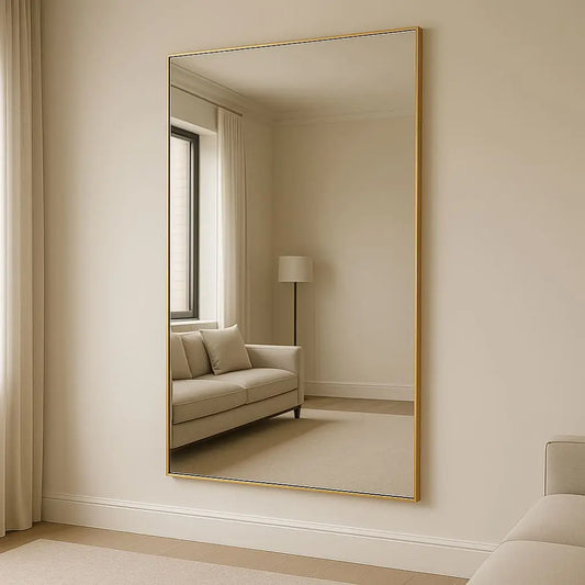 Takara - Full Length Gold Metal Rectangle Mirror - 180cm x 105cm