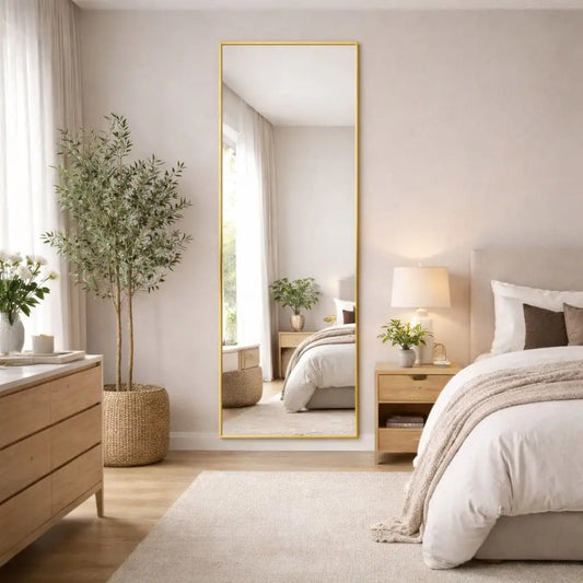 Takara - Full Length Gold Metal Rectangle Mirror - 180cm x 60cm