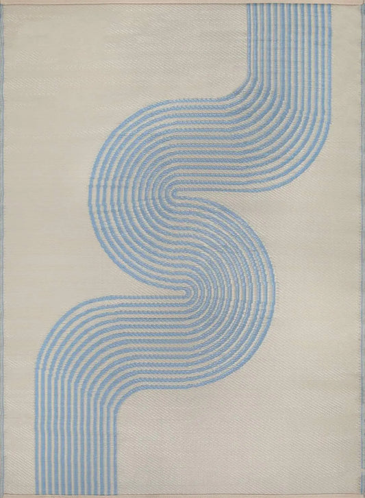 Urban Outdoor Rug Blue & Beige | 1010