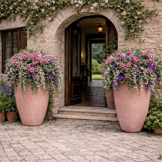 Vessara | Blushstone – 100cm XXL Concrete Vase Planter – 172L Tall Plant Pot - Pots & Plants