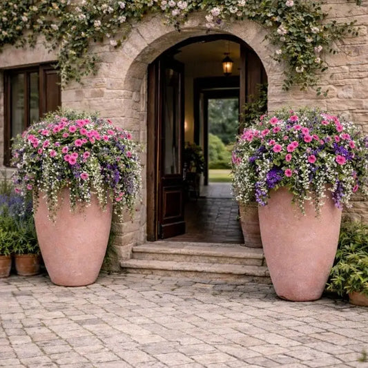 Vessara | Blushstone – 100cm XXL Concrete Vase Planter – 172L Tall Plant Pot