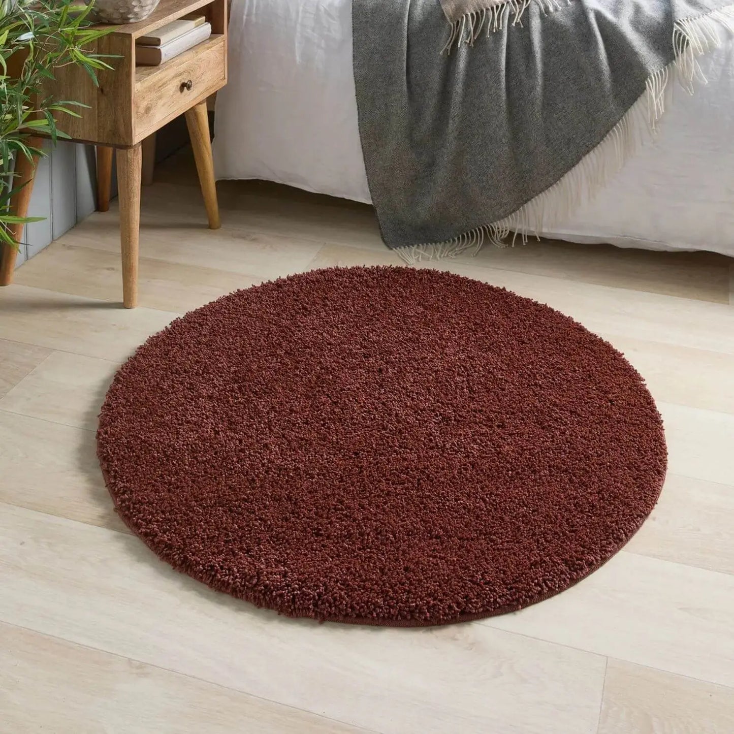 Washable Ox Red Shaggy Rug