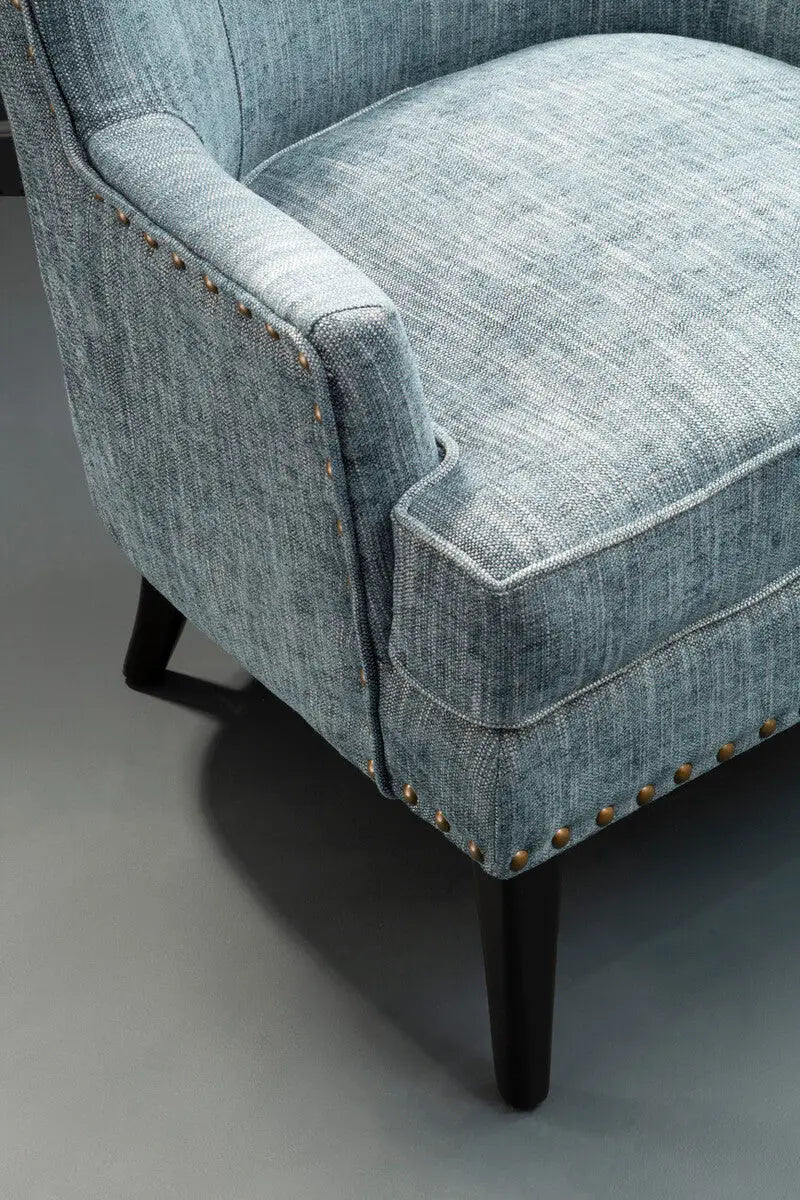 Welham Blue Wingback Lounge Chair