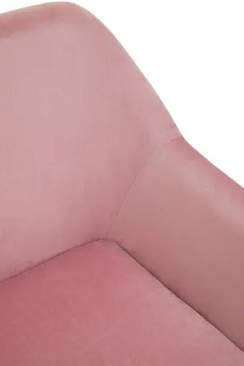 Xander Pink Velvet Accent Chair with Brushed Gold Finish Legs