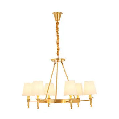 Zina Copper Finish 6 Arm Chandelier