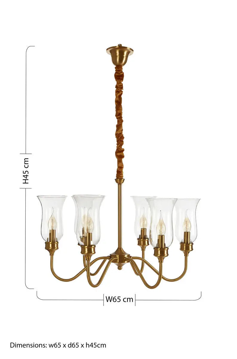 Zissi 6 Arm Gold Ceiling Light