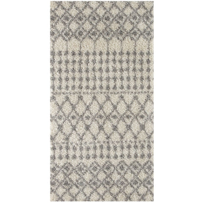 Moroccan Ivory Grey Shaggy Rug | 1000