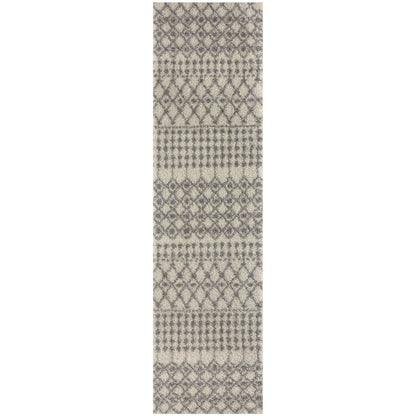 Moroccan Ivory Grey Shaggy Rug | 1000