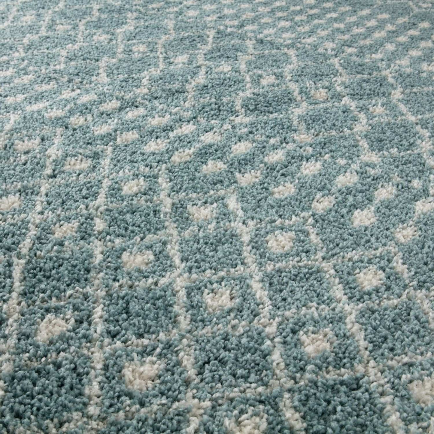 Moroccan Duck Egg Blue Shaggy Rug | 1050