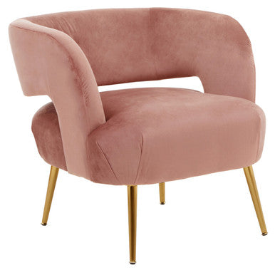 Larissa Pink Velvet Curved Chair