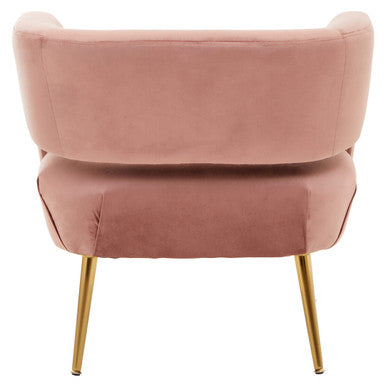 Larissa Pink Velvet Curved Chair