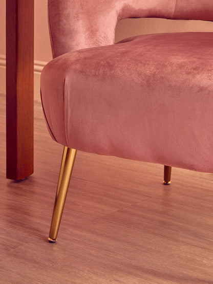 Larissa Pink Velvet Curved Chair