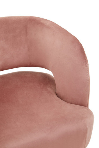 Larissa Pink Velvet Curved Chair