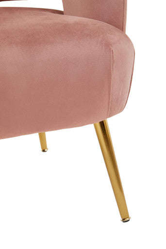 Larissa Pink Velvet Curved Chair