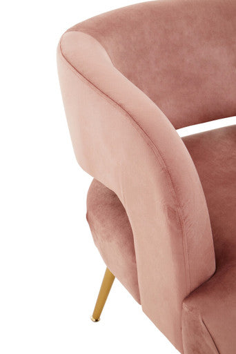 Larissa Pink Velvet Curved Chair