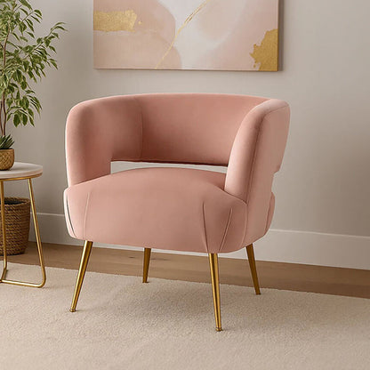 Larissa Pink Velvet Curved Chair