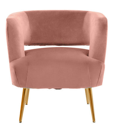 Larissa Pink Velvet Curved Chair