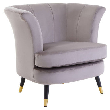 Loretta Mink Velvet Curved Chair