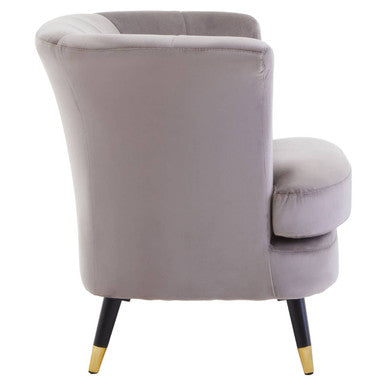 Loretta Mink Velvet Curved Chair