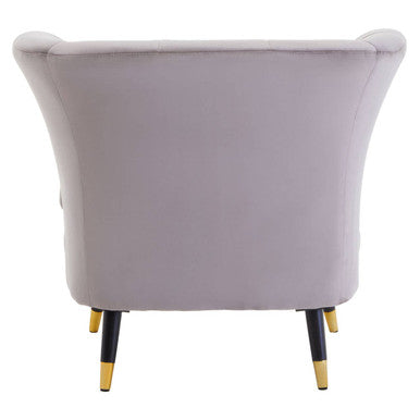 Loretta Mink Velvet Curved Chair