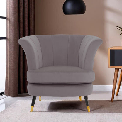 Loretta Mink Velvet Curved Chair