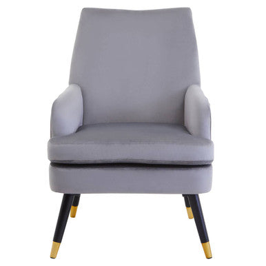 Loretta Grey Velvet Accent Chair