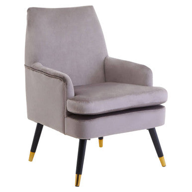 Loretta Mink Velvet Accent Chair with Gold Tipped Legs