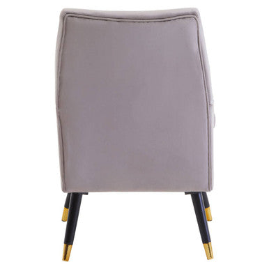 Loretta Mink Velvet Accent Chair with Gold Tipped Legs