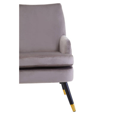 Loretta Mink Velvet Accent Chair with Gold Tipped Legs