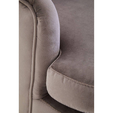 Loretta Mink Velvet Accent Chair with Gold Tipped Legs